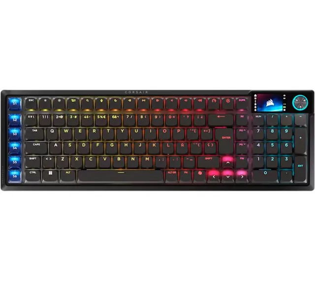 Teclado Mecanico Corsair VANGUARD AIR 99 Wireless SlipStream Bluetooth 8000Hz Hyper Polling Switch OPX Pantalla LCD RGB ICUE