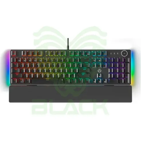 Teclado Mecánico Fantech Maxpower II Mk894 Black (yellow Zest Switch) 100% Hot-swap RGB C/Palm Rest
