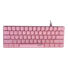 Teclado Mecánico Gamer Nisuta Usb Rosa Rgb Megasoft Rosa Español España