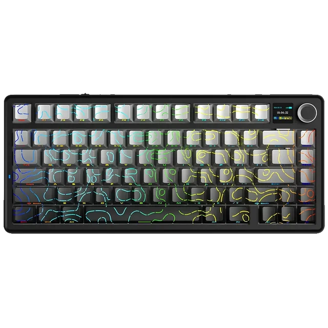 Teclado Mecánico Inalámbrico Aula F75 MAX 75% RGB BT 2.4G Switch Reaper Negro Degradé Contour EN US