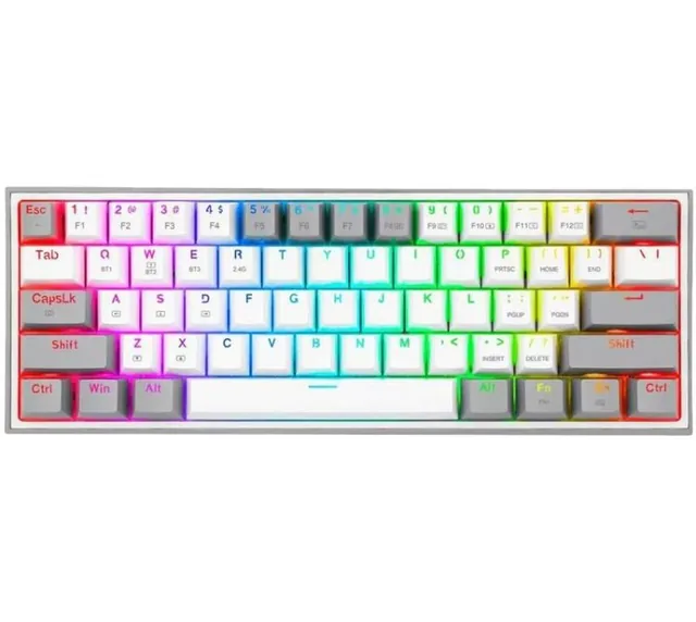Teclado Mecanico Redragon Fizz Pro K616 Wireless RGB 60% White/gray
