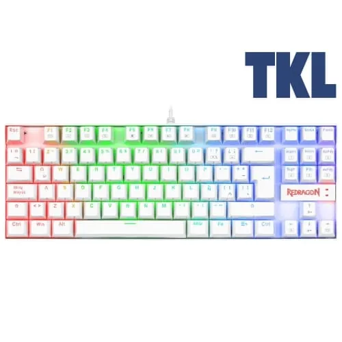 Teclado Mecanico Redragon Kumara K552 RGB White Outemu Red ESP