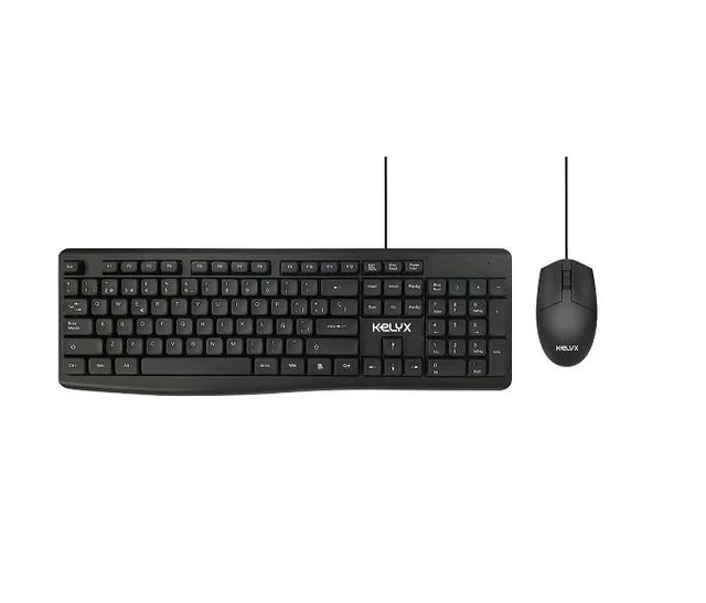 Teclado Mouse Kelyx USB Cableado Negro