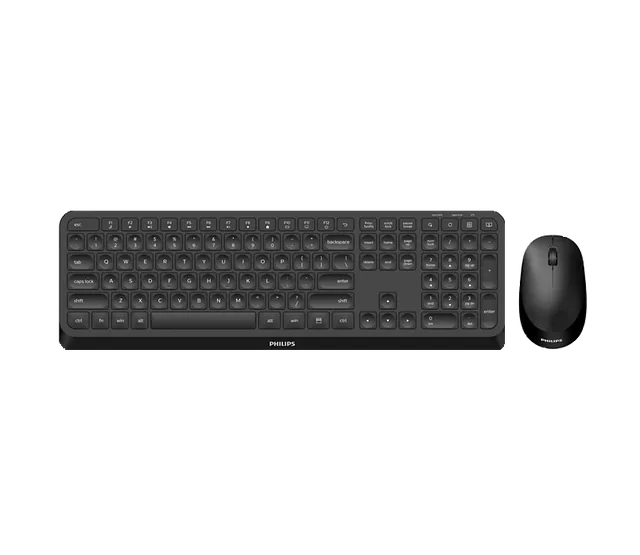 Teclado+mouse Philips Serie 3000 Wireless 1600 Dpi 104 Keys Black