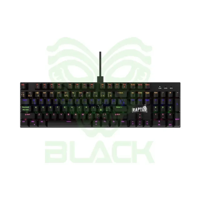 Teclado Raptor Fireclaw M104 Mecanico Retroiluminado Switch Red Outemu