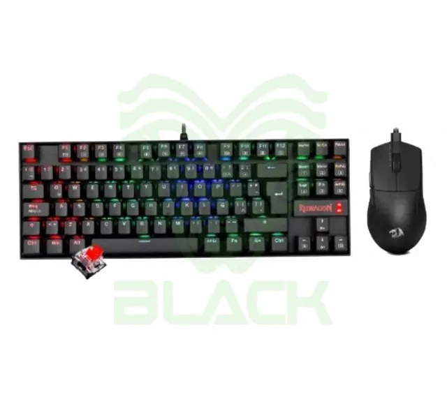 Teclado Redragon Combo Redragon S145 Mecanico Kumara K552 RGB Outemu Red + Mouse Redragon M724 Black