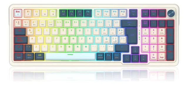 Teclado Redragon Eisa Pro K686 Blanco Azul