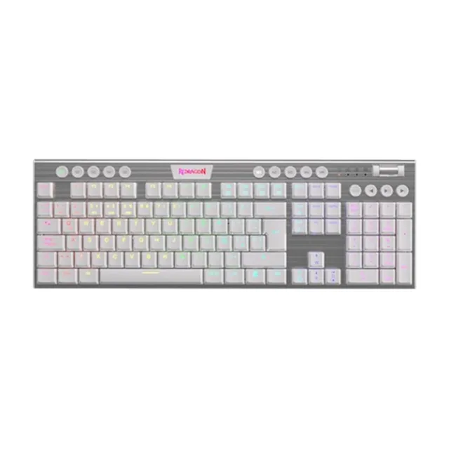 Teclado Redragon Horus K619 Mecánico RGB White