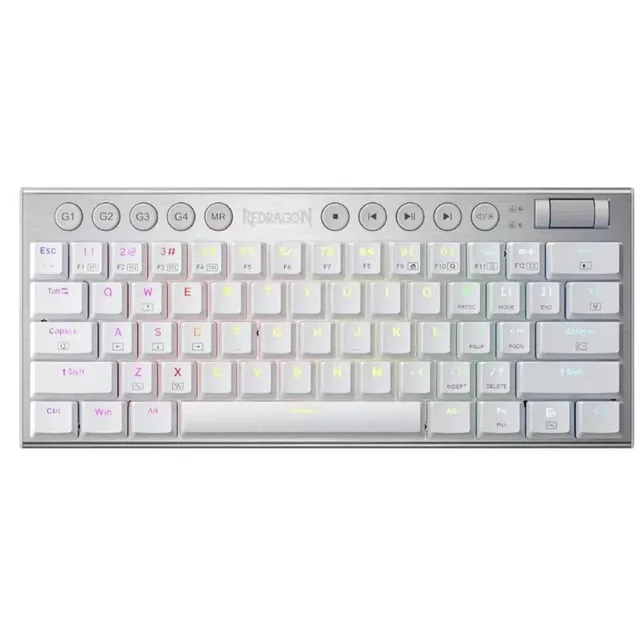 Teclado Redragon Horus Mini K632W Mecánico RGB White