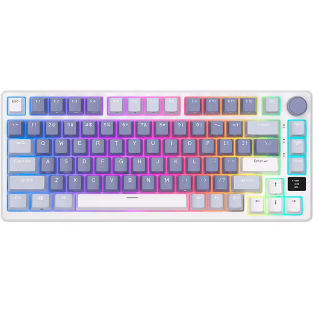 Teclado Royal Kludge Rk M75 Ocean Blue Switch Silver 75