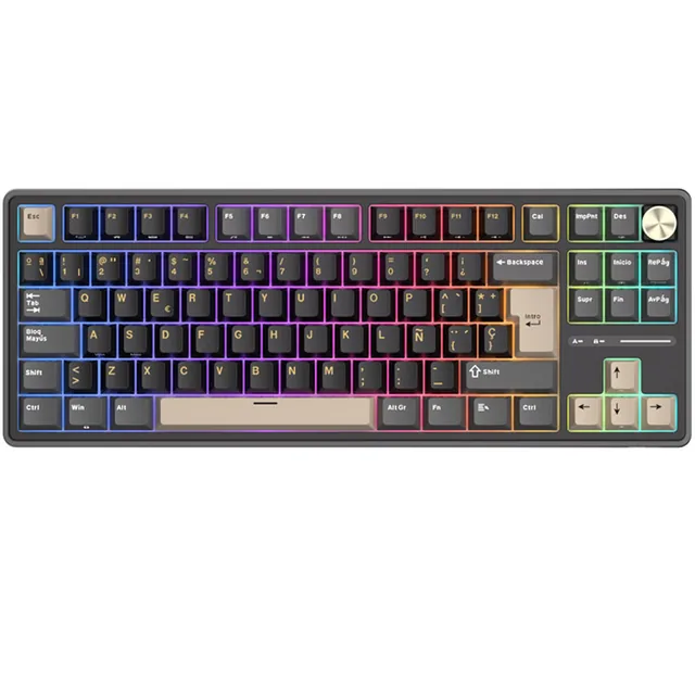 Teclado Royal Kludge Rk R87 Pro Phantom Switch Brown 75