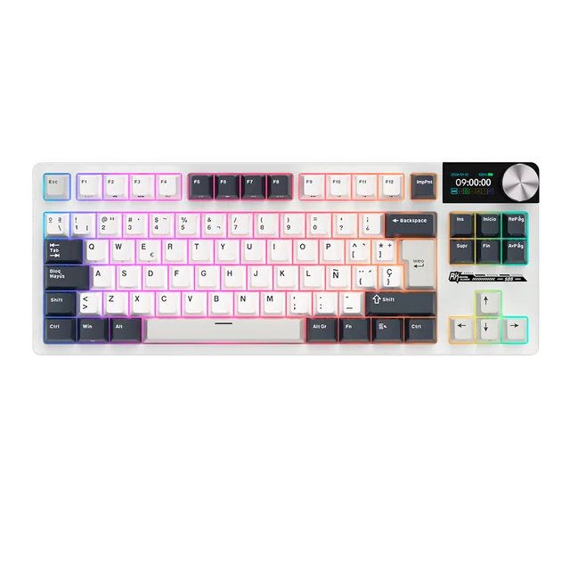 Teclado Royal Kludge Rk S85 Wireless White Night Sw Beige