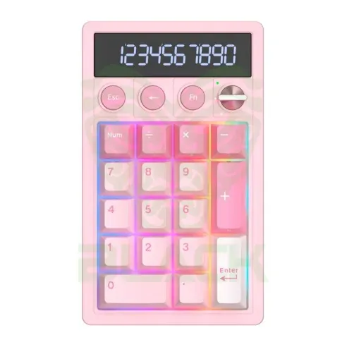 Teclado Royal Kludge Rkm20 Pink Melody Switch Cream Numpad