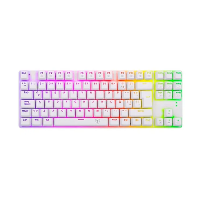 Teclado T-Dagger T-TGK315W-BL Bora WHITE Mecanico RGB TKL Switch BLUE