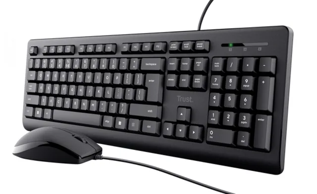 Teclado Trust Combo + Mouse Primo Black USB Silencioso