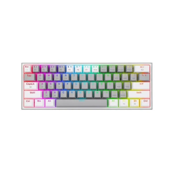 TECLADOS REDRAGON FIZZ PRO GRAY /WHITE RED SWITCH SPANISH WIRELESS