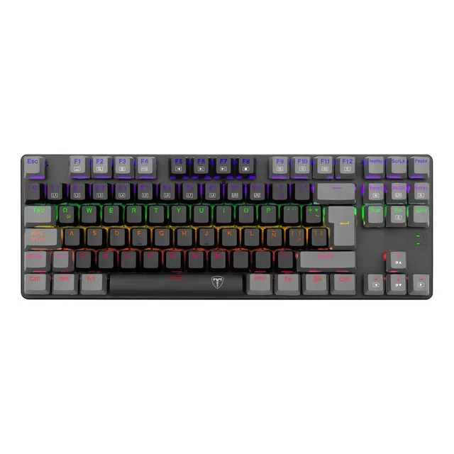 TECLADOS T-DAGGER BORA BLACK GREY LITE T-TGK313BG-LIT WIRED RAINBOW