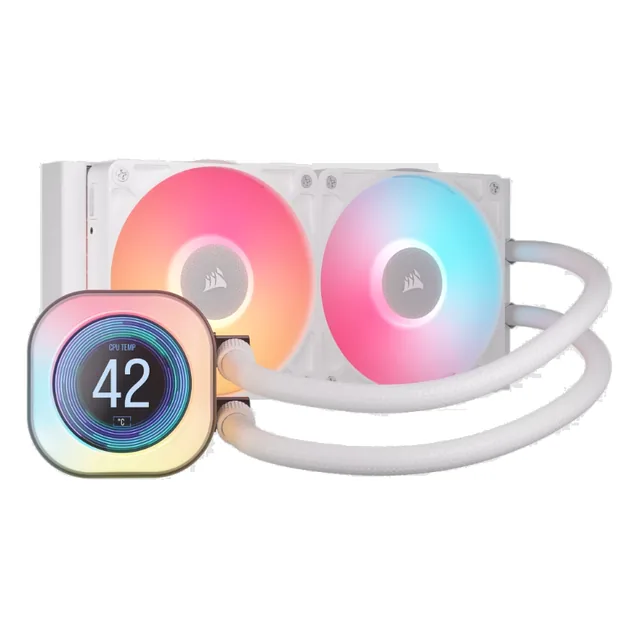 Water Cooling Corsair Icue Link Titan 240 Rx Lcd 2x Cpu Cooler 240mm White